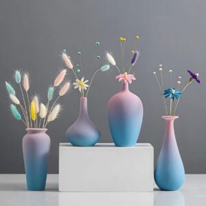 Pastel Gradient Ceramic Bud Flower Vase-AF GLASS