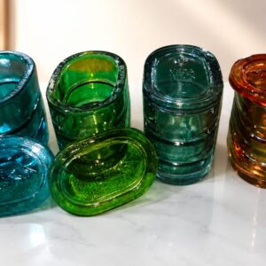 Oval Stackable Cylinder with Fitted Lid-AF GLASS