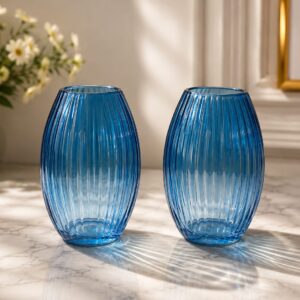 Vibrant Royal Blue Transparent Glass with Glossy Hand-Blown Finish-AF GLASS