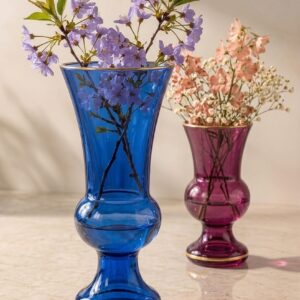 Tone Set (Royal Cobalt Blue & Deep Magenta Purple) with Metallic Gold Trims-AF GLASS