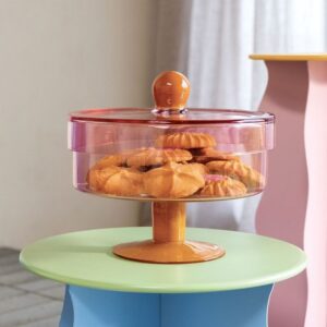 Pattern: Modern Pedestal Cake Dish with Flat Removable Lid and Spherical-AF GLASS