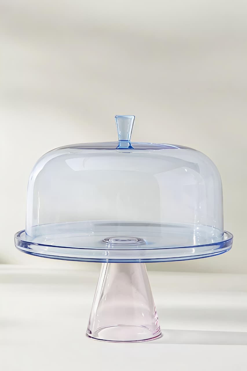 Glass cake stand with dome cover-AFGLASS - Image 3