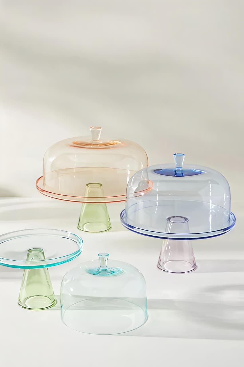 Glass cake stand with dome cover-AFGLASS - Image 5